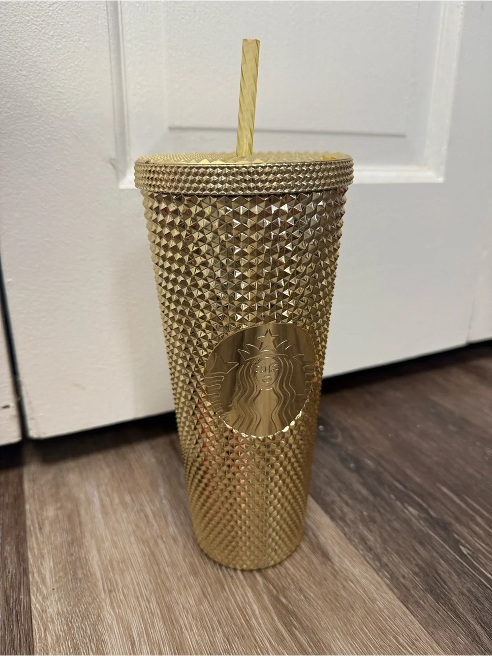Starbucks Gold Studded Cold Cup with Gold Straw